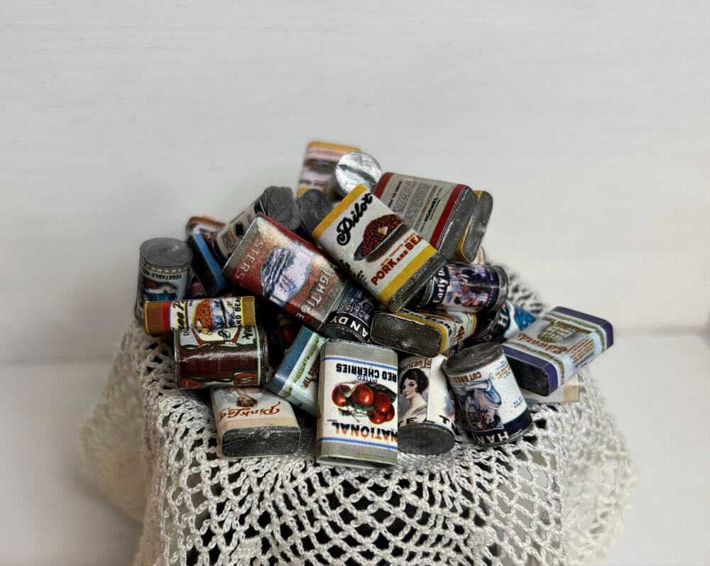 Vintage Dollhouse Miniature Food Pantry Items 8pc Lot